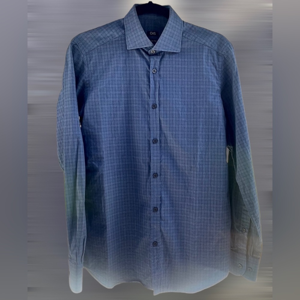 👔 2 FOR $20 👔 Men’s Blue Button Up Dress Shirt - OVS Italy - Slim Fit